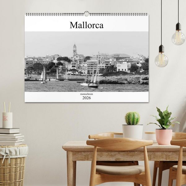 Produktbild: Mallorca monochrom (Wandkalender 2026 DIN A2 quer), CALVENDO Monatskalender