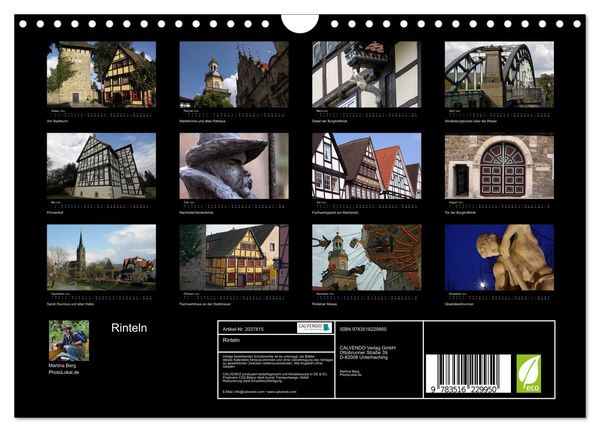 Produktbild: Rinteln (Wandkalender 2026 DIN A4 quer), CALVENDO Monatskalender