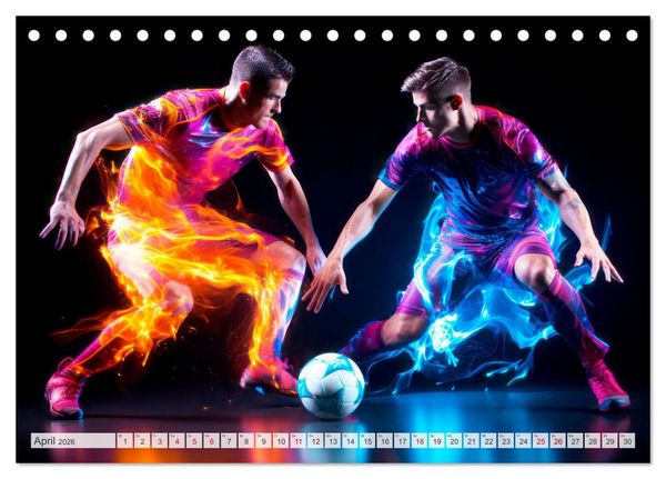 Produktbild: FU&szlig;BALLFIEBER Dynamische Szenen (Tischkalender 2026 DIN A5 quer), CALVENDO Monatskalender