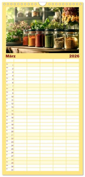 Produktbild: Familienplaner 2026 - K&uuml;chenkalender Glaswerk mit 5 Spalten (Wandkalender, 21 x 45 cm) CALVENDO