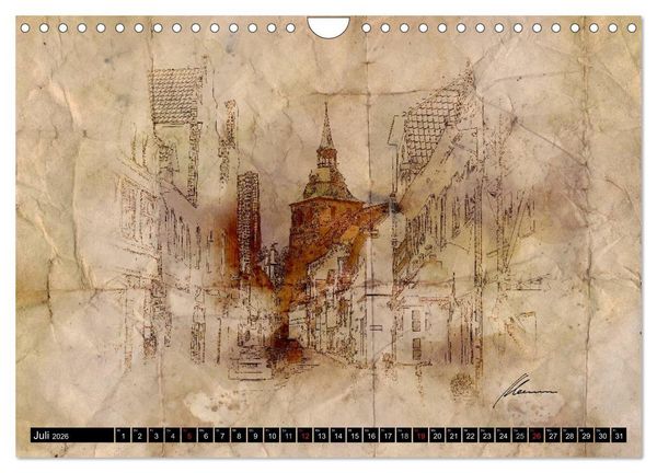 Produktbild: L&uuml;neburger Skizzen (Wandkalender 2026 DIN A4 quer), CALVENDO Monatskalender