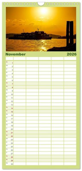 Produktbild: Familienplaner 2026 - Bodensee - "Die D&ouml;rfer sind wie ein Garten ..." (Rainer Maria Rilke) mit 5 Spalten (Wandkalender, 21 x 45 cm) CALVENDO