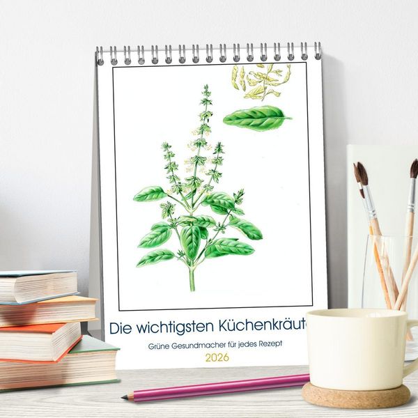 Produktbild: Die wichtigsten K&uuml;chenkr&auml;uter (Tischkalender 2026 DIN A5 hoch), CALVENDO Monatskalender