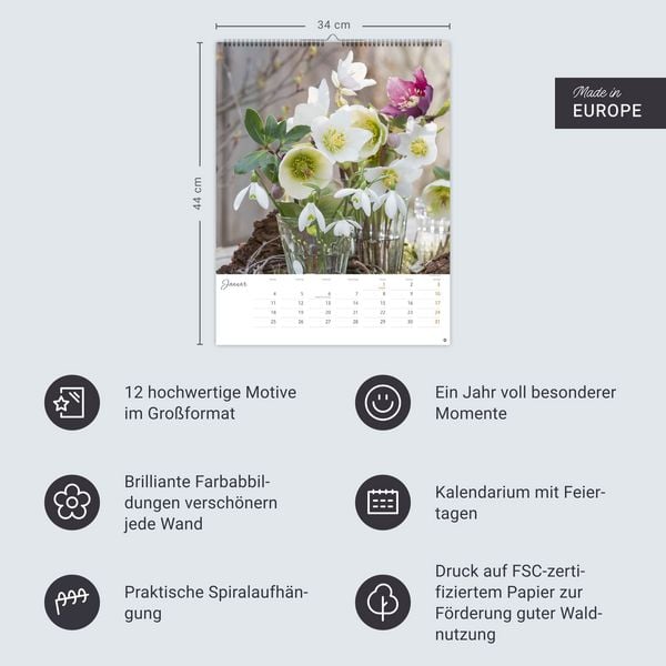 Produktbild: Bunter Bl&uuml;tenzauber Posterkalender 2027