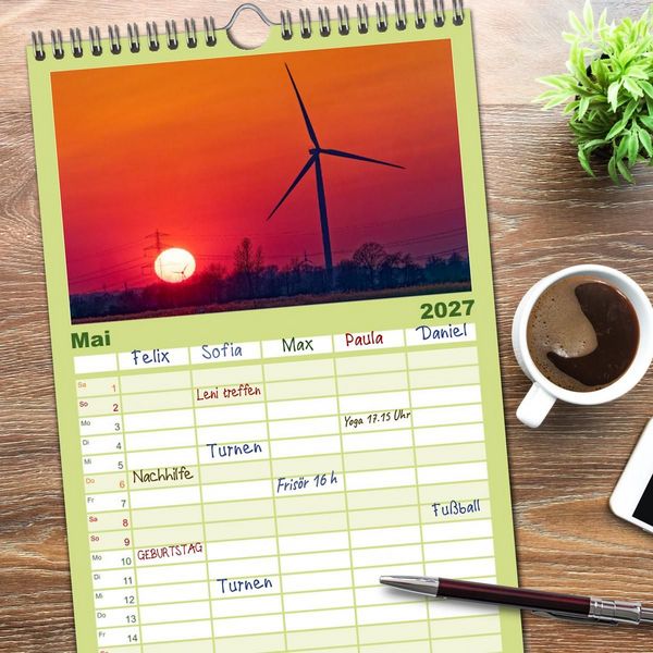 Produktbild: Familienplaner 2027 - Hamburg: Vier- und Marschlande mit 5 Spalten (Wandkalender, 21 x 45 cm) CALVENDO