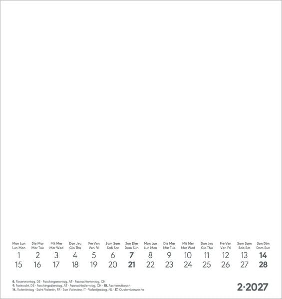 Produktbild: Kreativkalender S wei&szlig; 2027