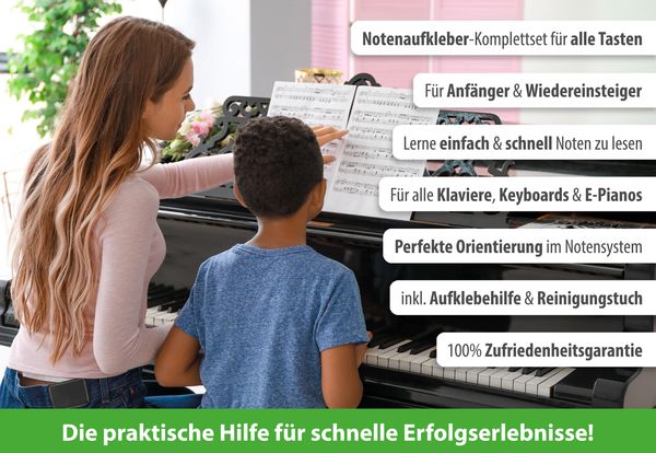Produktbild: ARTIST AHEAD Noten Aufkleber f&uuml;r Klavier & Keyboard