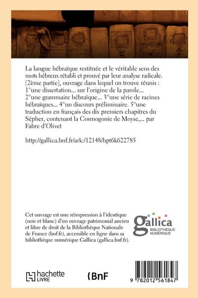 Produktbild: La langue h&eacute;bra&iuml;que restitu&eacute;e et le v&eacute;ritable sens des mots h&eacute;breux r&eacute;tabli et prouv&eacute; (&Eacute;d.1815)