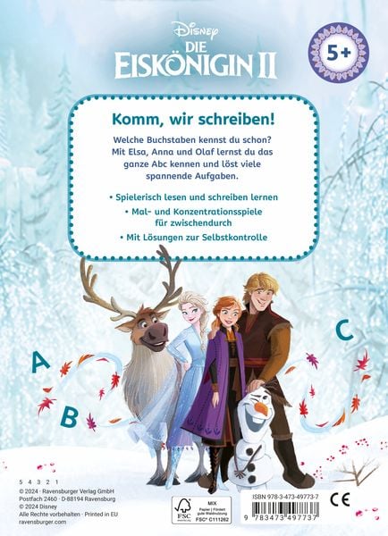 Produktbild: Disney Die Eiskönigin 2 - Mein Vorschulblock: Lesen und Schreiben