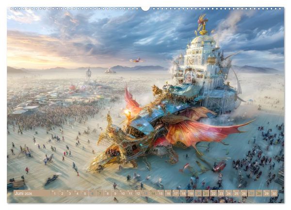 Produktbild: Festival der Kreativit&auml;t und Lebenslust - In der W&uuml;ste (hochwertiger Premium Wandkalender 2026 DIN A2 quer), Kunstdruck in Hochglanz