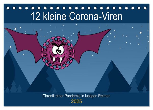 12 kleine Corona-Viren (Tischkalender 2025 DIN A5 quer), CALVENDO Monatskalender