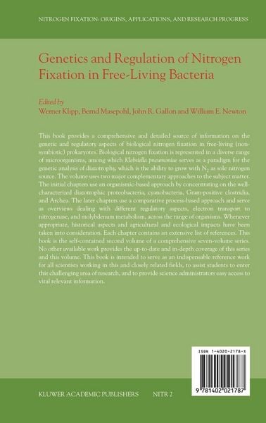 Produktbild: Genetics and Regulation of Nitrogen Fixation in Free-Living Bacteria