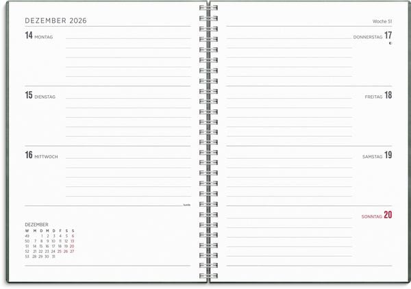 Produktbild: Kalender 26/27 Senator A5 Twist Gr&uuml;n