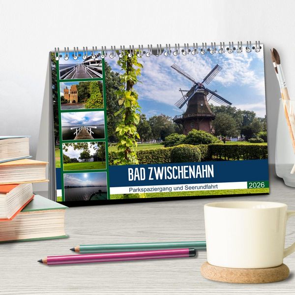 Produktbild: Bad Zwischenahn, Parkspaziergang und Seerundfahrt (Tischkalender 2026 DIN A5 quer), CALVENDO Monatskalender