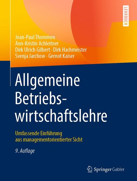 Produktbild: Allgemeine Betriebswirtschaftslehre