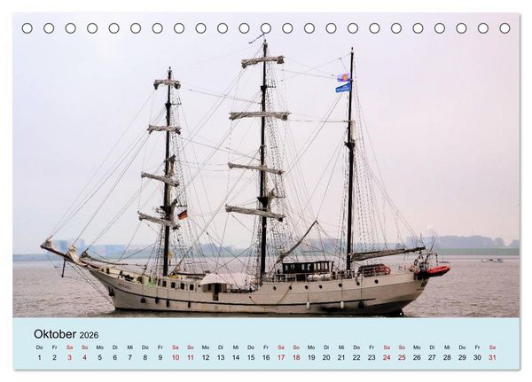 Produktbild: Parade der Windjammer - 2026 (Tischkalender 2026 DIN A5 quer), CALVENDO Monatskalender