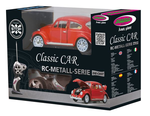 Produktbild: VW K&auml;fer RC Diecast 1:18 rot 27MHz