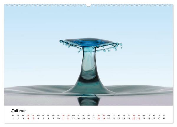 Produktbild: Wassertropfen - Kunstwerke der Natur (hochwertiger Premium Wandkalender 2026 DIN A2 quer), Kunstdruck in Hochglanz