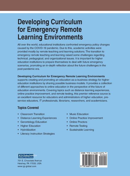 Produktbild: Developing Curriculum for Emergency Remote Learning Environments