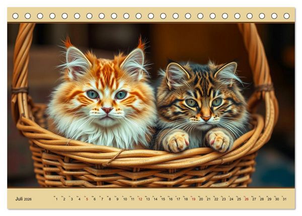 Produktbild: Maine Coon - Intelligent und verspielt (Tischkalender 2026 DIN A5 quer), CALVENDO Monatskalender