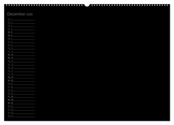 Produktbild: Bastel-Geburtstagskalender schwarz / Geburtstagskalender (Wandkalender 2026 DIN A2 quer), CALVENDO Monatskalender