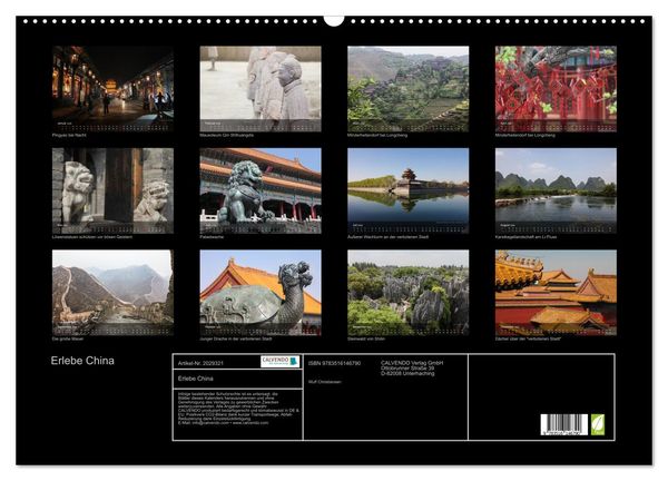 Produktbild: Erlebe China (Wandkalender 2026 DIN A2 quer), CALVENDO Monatskalender
