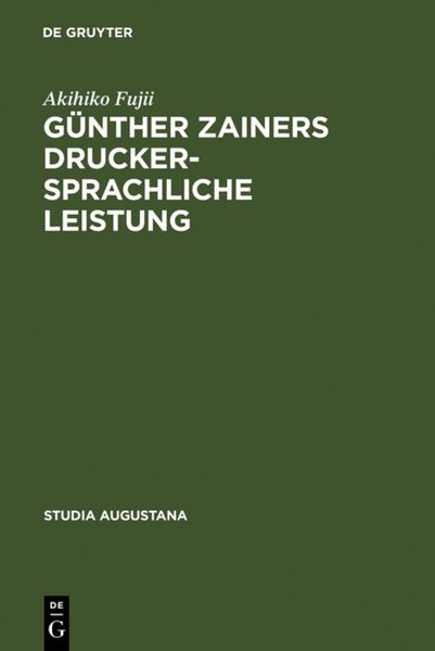 Produktbild: G&uuml;nther Zainers druckersprachliche Leistung