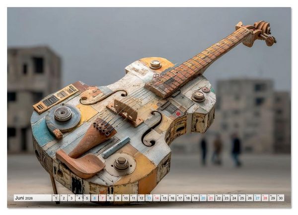 Produktbild: Saitenzauber &ndash; Gitarren im Bilderklang (Wandkalender 2026 DIN A4 quer), CALVENDO Monatskalender