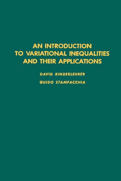 Produktbild: An Introduction to Variational Inequalities and Their Applications