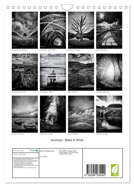 Produktbild: Journeys - Black & White (Wall Calendar 2027 DIN A4 portrait), CALVENDO 12 Month Wall Calendar