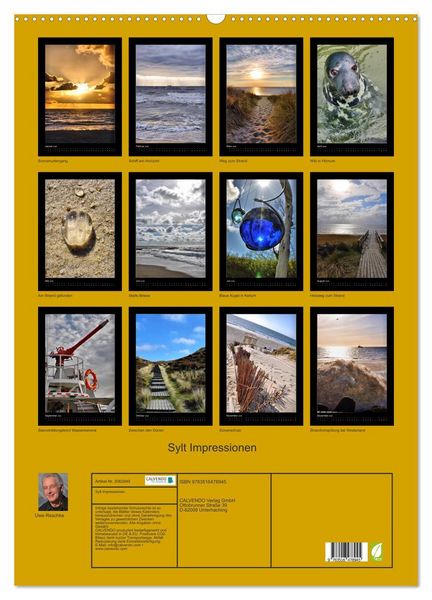 Produktbild: Sylt Impressionen (Wandkalender 2026 DIN A2 hoch), CALVENDO Monatskalender
