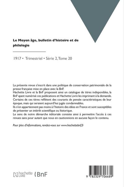 Produktbild: Le Moyen &acirc;ge, bulletin d'histoire et de philologie