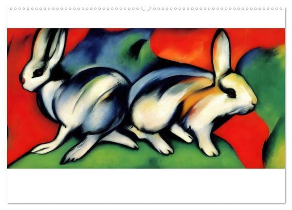 Produktbild: Bauernhoftiere, expressionistisch bunt (Wandkalender 2026 DIN A2 quer), CALVENDO Monatskalender