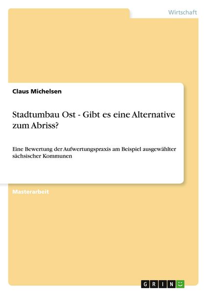 Produktbild: Stadtumbau Ost - Gibt es eine Alternative zum Abriss?