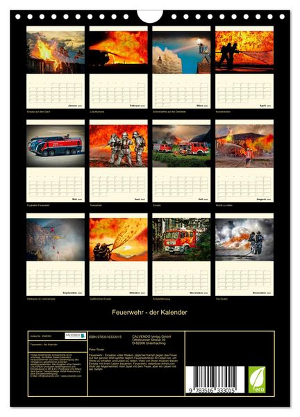 Produktbild: Feuerwehr - der Kalender (Wandkalender 2026 DIN A4 hoch), CALVENDO Monatskalender