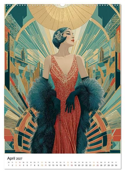 Produktbild: Art Deco - Glamour, Geometrie und Goldstaub (Wandkalender 2027 DIN A2 hoch), CALVENDO Monatskalender