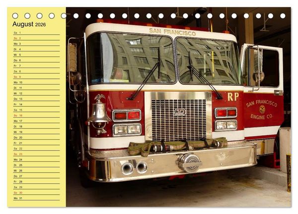 Produktbild: Die Feuerwehr. U.S. Firefighter im Einsatz (Tischkalender 2026 DIN A5 quer), CALVENDO Monatskalender