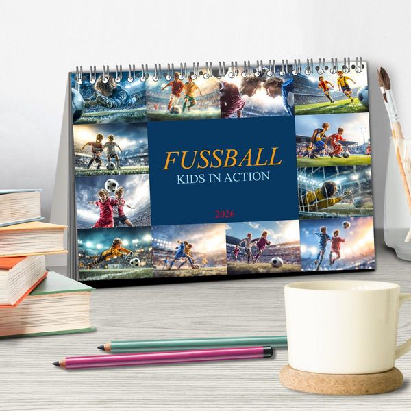 Produktbild: Fussball - Kids in Action (Tischkalender 2026 DIN A5 quer), CALVENDO Monatskalender