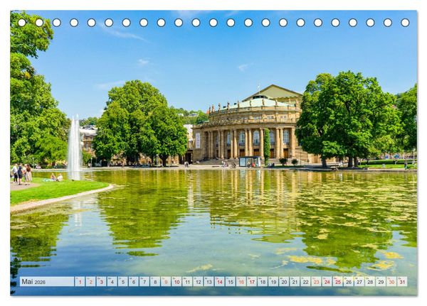 Produktbild: Stuttgart Stadtrundgang (Tischkalender 2026 DIN A5 quer), CALVENDO Monatskalender
