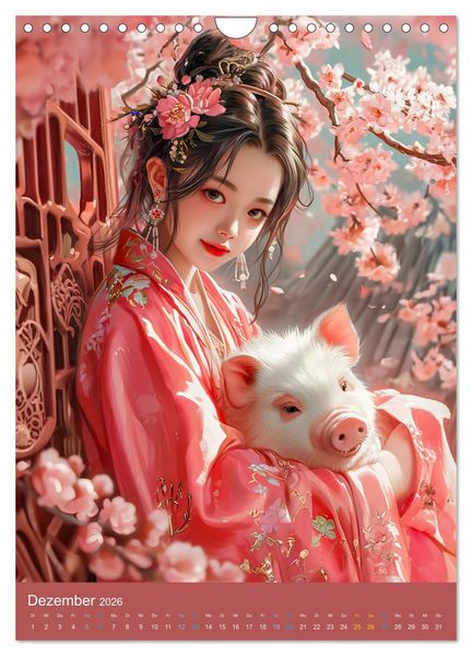 Produktbild: Chinesische Tierkreiszeichen - Fantasie-Zodiak im Stil des alten Chinas (Wandkalender 2026 DIN A4 hoch), CALVENDO Monatskalender