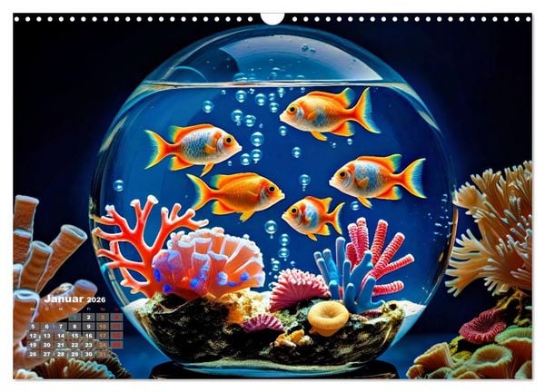 Produktbild: Aquarium in einer Glaskugel (Wandkalender 2026 DIN A3 quer), CALVENDO Monatskalender