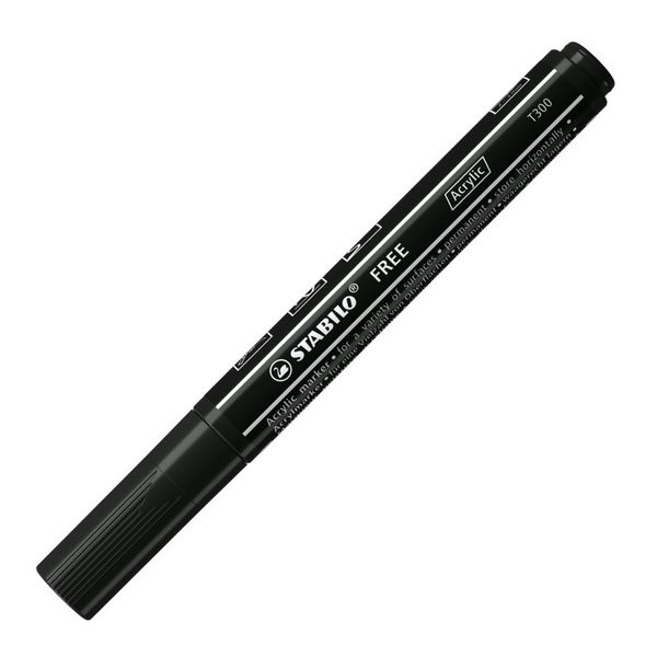 Produktbild: STABILO Acrylmarker, FREE Acrylic T300, Strichbreite 2-3 mm, schwarz