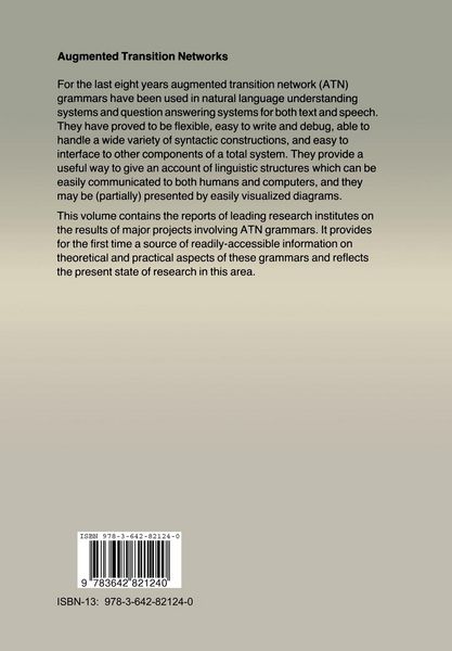 Produktbild: The Design of Interpreters, Compilers, and Editors for Augmented Transition Networks