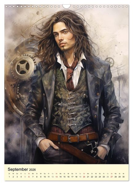 Produktbild: Steampunk Boys. Verwegene M&auml;nnlichkeit (Wandkalender 2026 DIN A3 hoch), CALVENDO Monatskalender