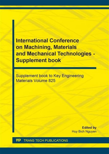 Produktbild: International Conference on Machining, Materials and Mechanical Technologies - Supplement book
