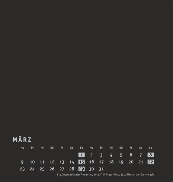 Produktbild: Premium-Bastelkalender schwarz mittel 2026