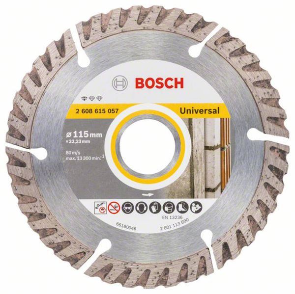 Bosch Accessories 2608615057 Standard for Universal Speed Diamanttrennscheibe Durchmesser 115 mm Bohrungs-Ø 22.23 mm Bet