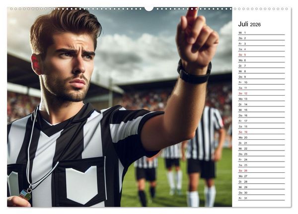 Produktbild: Fu&szlig;ball Highlights - Von der KI geschaffene Spielmomente (hochwertiger Premium Wandkalender 2026 DIN A2 quer), Kunstdruck in Hochglanz