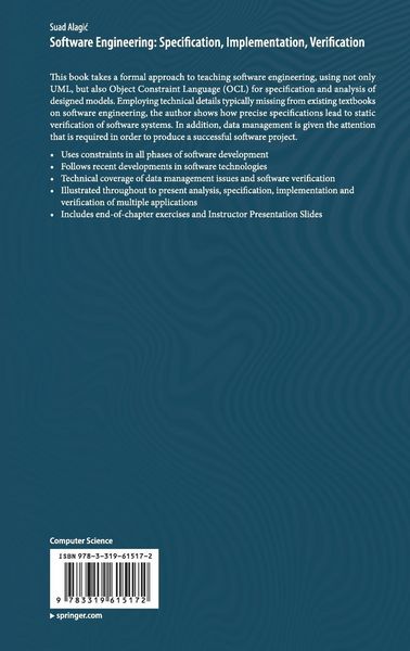 Produktbild: Software Engineering: Specification, Implementation, Verification