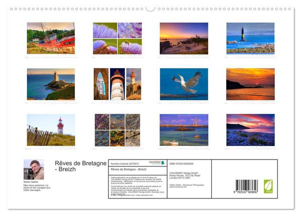 Produktbild: Rêves de Bretagne - Breizh (Calendrier mural 2026 DIN A2 vertical) calendrier de bureau
